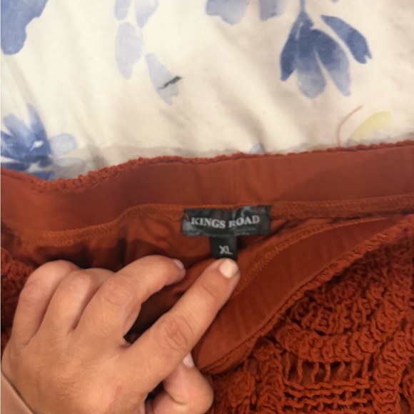 Women's Crochet Midi Skirt - Rust - Picture 2 of 2